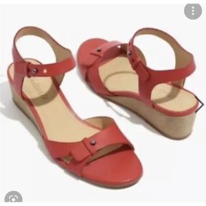 Pre Loved Madewell The Joan Sandal L6652 Red Lipstick Leather Sz 8 $148